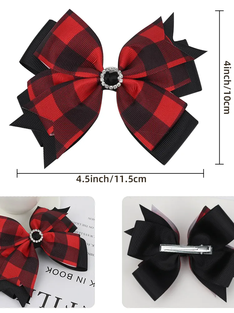 Preppy Chic Bejeweled Bow Clips