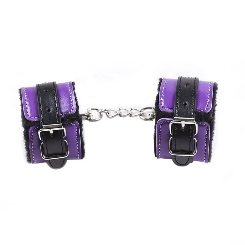 Purple Bondage Restraints Hand Ankle Cuffs