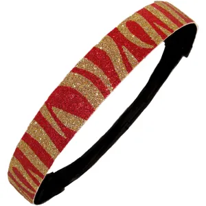 Red and Gold Zebra Glitter Headband