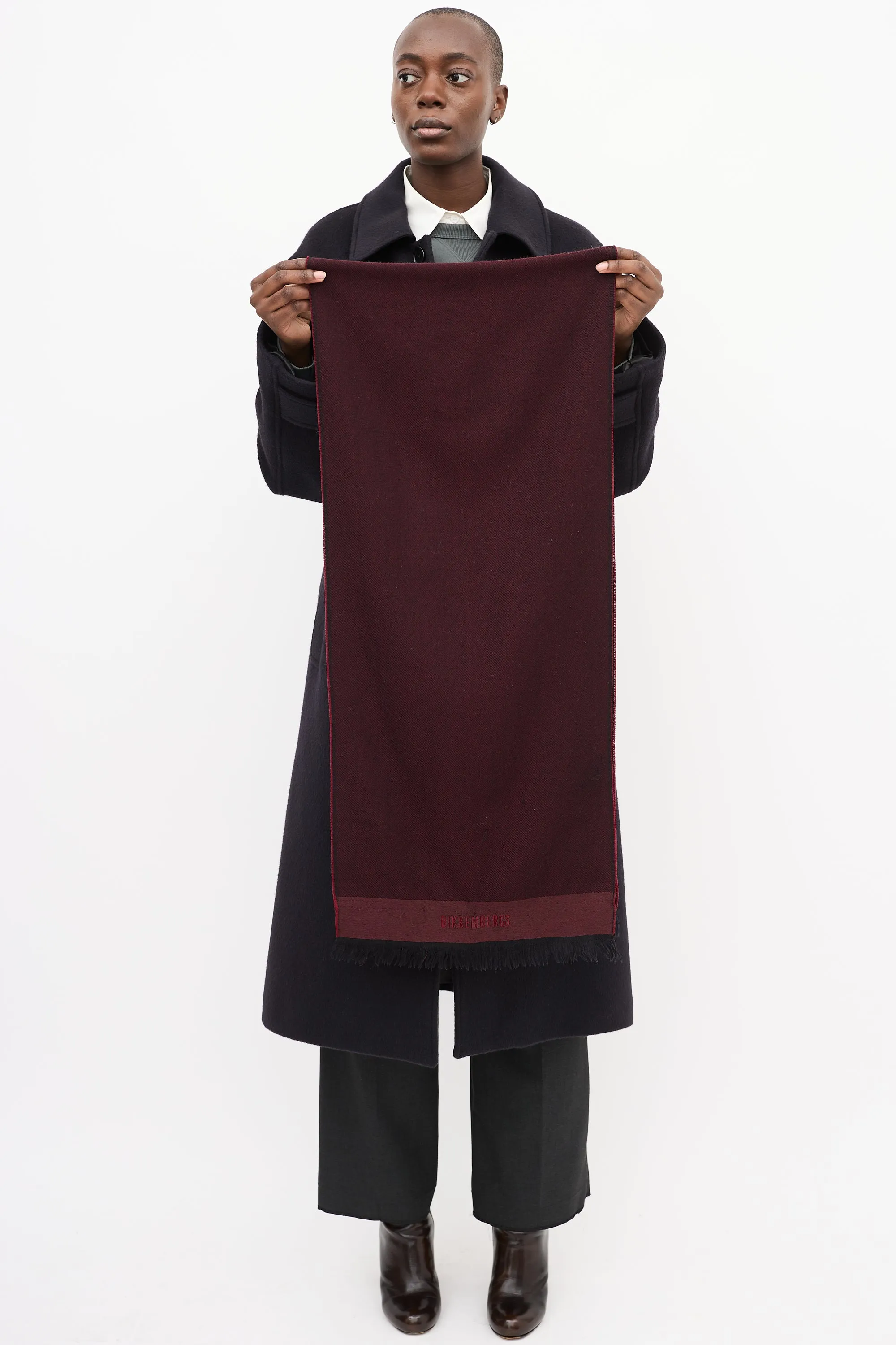 RGSBIKK Burgundy & Black Wool Scarf