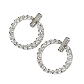 Silver Open Circle Stud Earrings