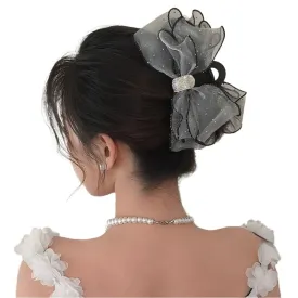 TEEK - Lace Mesh Butterfly Ribbon Bow Hair Claw