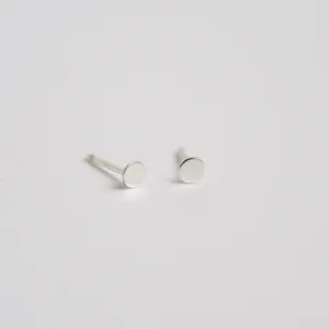 Tiny Circle Stud Earrings in Sterling Silver