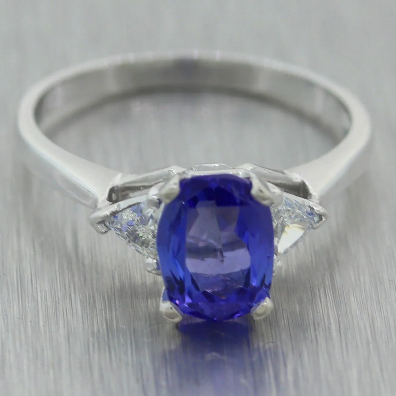 Vintage Estate Platinum 1.90ctw Tanzanite & Diamond Ring